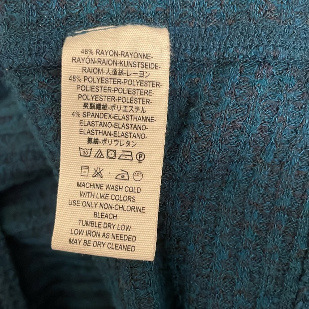 Free People We The Free Kitty Thermal Mock Cowl Neck Ocean Blue Teal - Picture 7 of 7